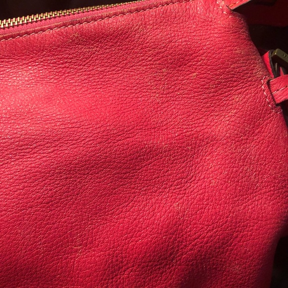 Mulberry Pinkish Red Shoulder Bag with Gold Hardware **Wear on corners and strap - Picture 11 of 16